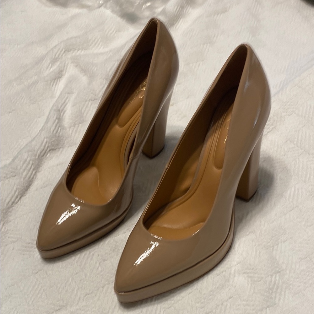 Jessica Simpson Glossy Brown Heels - Picture 7 of 7